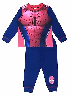 Buy Boys Spiderman Pyjamas Marvel Dress Up Muscle Suit Age 2-8 Years World Book Day • 8.49£