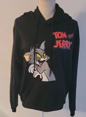 Buy Tom And Jerry Size Medium Black Pullover Hoodie Sweatshirt • 23.62£
