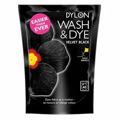 Buy 350g VELVET BLACK DYE DYLON MACHINE WASH COLOUR FABRIC CLOTHES T-SHIRT JEANS DYE • 8.75£