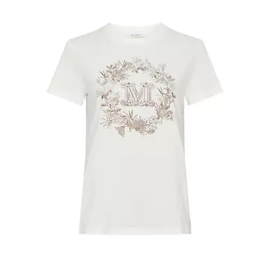 Buy Maxmara Elmo Cotton Crew-neck T-shirt New Season Never Worn Size M Cotton White • 98£