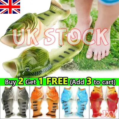 Buy Unisex Adult Funny Fish Slippers Sandals Holiday Beach Flip Flops Slides Shoes • 11.99£