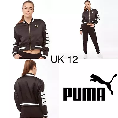 Buy Womans Bomber Jacket Puma Size UK 12 Coat Womens Female Girls Black BNWT NEW • 24.99£