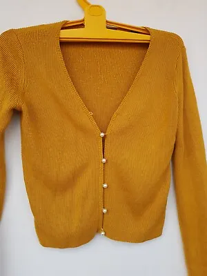 Buy Scotch And Soda Maison Scotch Orange Cardigan Sweater Womens Sz XS Viscosa Wool • 9.61£