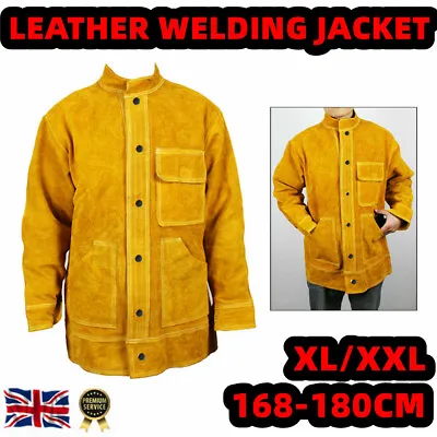 Buy Industrial Leather Welding Jacket Workwear Fire Flame Resistant Clothes Safty UK • 35.80£