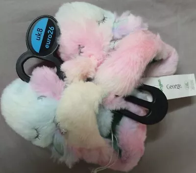 Buy BNWT Girls Unicorn Fur Fluffy Cosy Slippers Size UK 8  • 4.95£