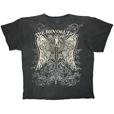 Buy Gothic Angel Wing 'The Revolution Is Now' Grunge Top, Size 2XL • 35£
