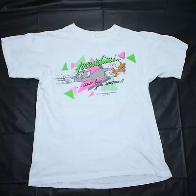 Buy Vintage Tom & Jerry T Shirt Small White 1990 TV Cartoon Classic Cat Mouse 90s • 19.99£