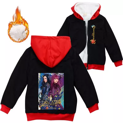 Buy Descendants Kids Hooded Fleece Zip Jacke Boys Girls Warm Sweatshirt Age 4-12 Yrs • 17.55£