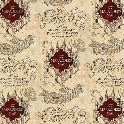 Buy Harry Potter ~ Marauders Map Fabric - 18  X 44  100% Cotton  • 6.17£