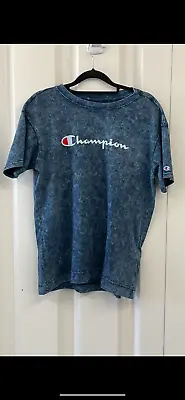 Buy Ladies Champion T-Shirt Tie-Dye Blue Size XL • 7.99£