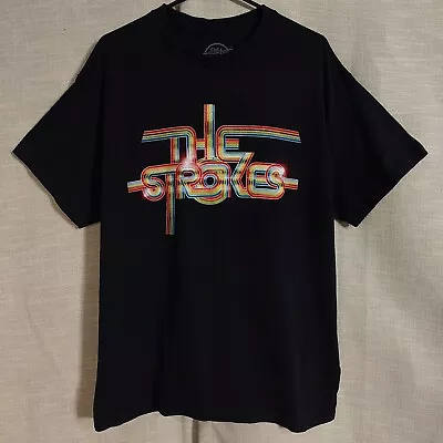 Buy THE STROKES Official Tour Mens Black Band Merch Rock Shirt - Size Large • 22.13£