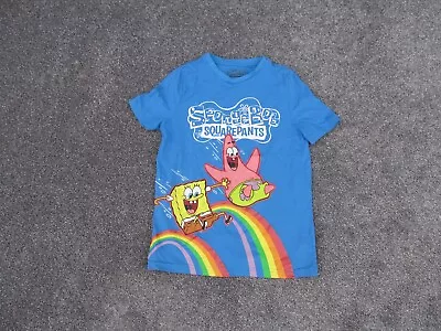 Buy Spongebob Squarepants T Shirt Kids Boy Age 9-10 Yars Blue Crew Neck Tee • 4.58£