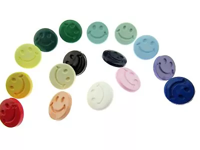 Buy Round Happy Face Buttons- 15mm Smiley Face Plastic Button With Shank - (CN32) • 2.19£