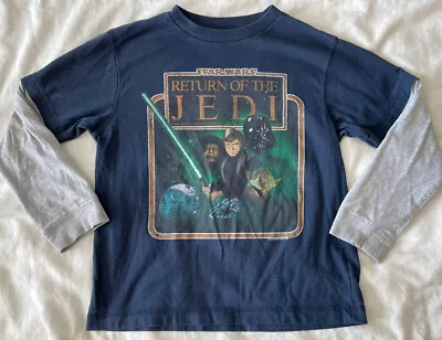 Buy STAR WARS Return Of The Jedi Boys Medium 8 Long Sleeve T-Shirt Old Navy Blue • 10.25£