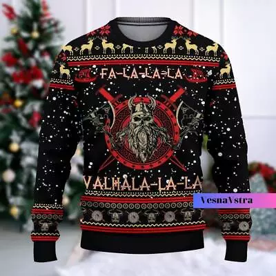Buy Viking Fa La La Teal Ugly Christmas, Viking Christmas Sweater, Xmas Ugly Sweater • 38.83£
