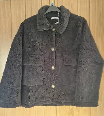 Buy Lusa Paris Black Teddy Fleece Jacket Size XL XXL 12 14 16 NEW • 20£