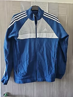Buy Mens Adidas Blue 3 Striped Tracksuit Jacket Size 38/40 • 12.99£