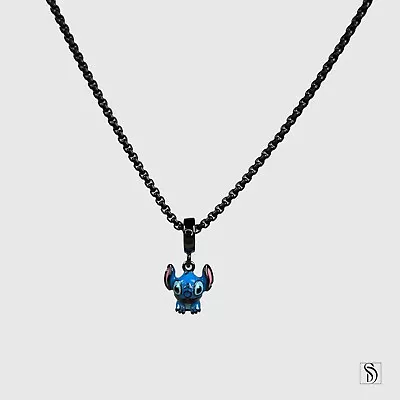 Buy Blue Stitch Pendant Necklace, Premium 925 Sterling Silver Charm Jewelry Necklace • 33.74£