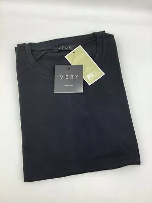 Buy V By Very The Essential 3/4 Sleeve Longline T-Shirt. Black. Size 8 • 4.40£