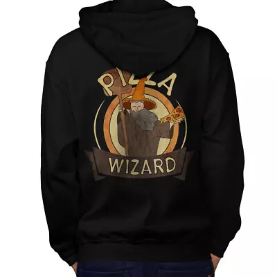 Buy Wellcoda Pizza Food Wizard Mens Hoodie, Cook Design On The Jumpers Back • 25.99£