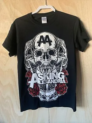 Buy Asking Alexandria Black Shadow T Shirt Skull Roses Rock Metal Merch Small • 15.99£