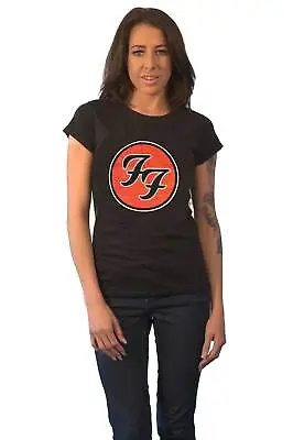 Buy Foo Fighters T Shirt FF Band Logo New Official Womens Skinny Fit Black • 16.95£