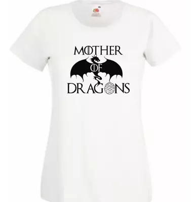 Buy Mother Of Dragon Game Of Throne Ladies T Shirt White Or Grey New Cotton Summer  • 8.99£