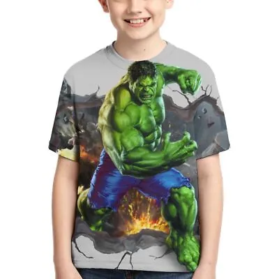 Buy Incredible Hulk Movie 3D Print Kids Youth Casual T-Shirt Short Sleeve Tops Tee • 14.99£