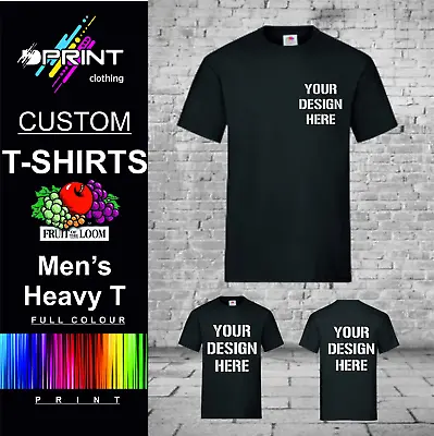 Buy Personalised Custom Printed T-Shirt,  Design Your Own Fruit Of The Loom Tee • 12.49£