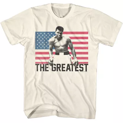 Buy Muhammad Ali Boxing Champ American Flag Background The Greatest Men's T Shirt • 38.47£