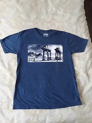 Buy Star Wars The Empire Strikes Back AT-AT Blue Vintage Style T Shirt - Medium New • 19.99£