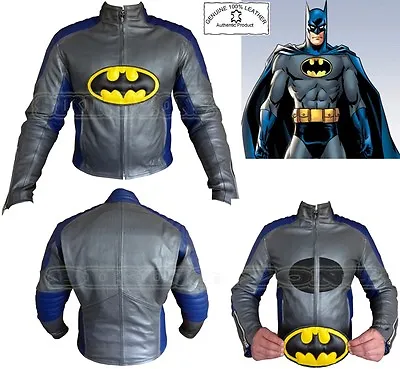 Buy Batman Style  Armour Mens Motorbike / Motorcycle High Quality Leather Jacket • 119.99£