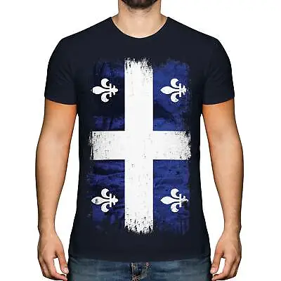 Buy Quebec Grunge Flag Mens T-shirt Tee Top Gift Shirt Clothing Jersey • 11.95£