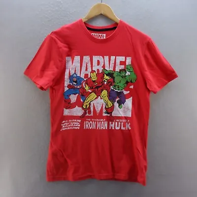 Buy Marvel T Shirt Small Red Hulk Iron Man Captain America Graphic Cotton Mens • 8.09£