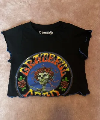 Buy Grateful Dead Crop Top T Shirt Graphic Print Skulls Band Logo Womens • 11.99£