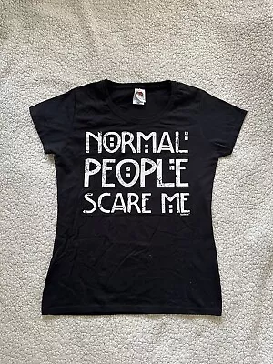 Buy Normal People Scare Me Printed T-Shirt Women’s Size S American Horror Story AHS • 5£