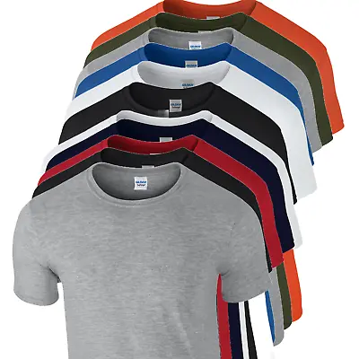 Buy Mens Gildan Softstyle T Shirt 5 Or 3 Pack Unisex Plain Cotton Bulk T-Shirt Mixed • 26.99£