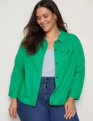 Buy Plus Size - Womens Jacket -  Woven Linen Blend Denim Style Jacket - AUTOGRAPH • 23.05£