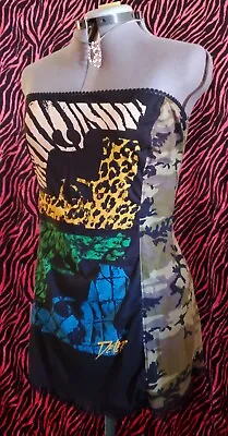 Buy Animal Print Camo Corset Dress Tunic Plus Size Y2k Lace Up Leopard Emo Scene  • 37.91£
