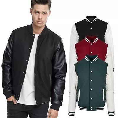 Buy Urban Classics - College Jacket With Faux Leather Sleeves • 79.90£