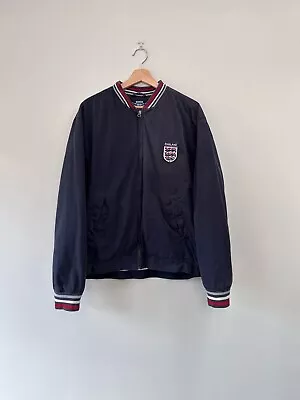Buy England Football Club Vintage Bomber Style Jacket Size L Men's Navy 3 Lions Next • 29.99£