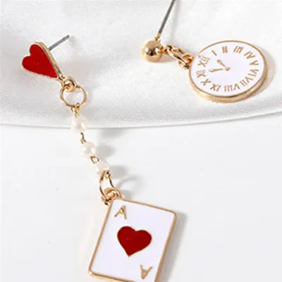 Buy Women Playing Cards Dangle Earrings Casino Card Game Asymmetrical Jewelry YU • 3.05£