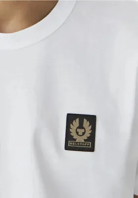 Buy Belstaff T-Shirt SS Cotton Jersey Phoenix Patch Logo WHITE  RRP £60 UK Small • 24.99£
