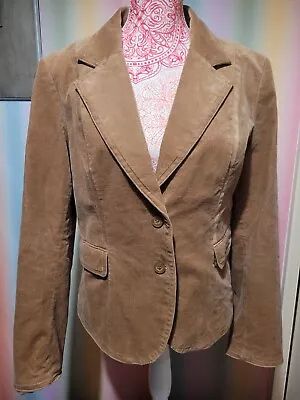 Buy H&M Toffee Brown Fine Needlecord Corduroy Fitted Jacket Size 12 • 12.99£