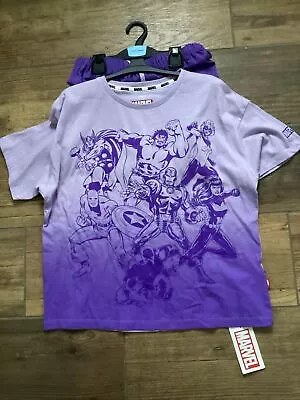 Buy M&S Marvel Heroes  Short Pyjamas Age 14-15 Years Purple Mix BNWT • 8.99£