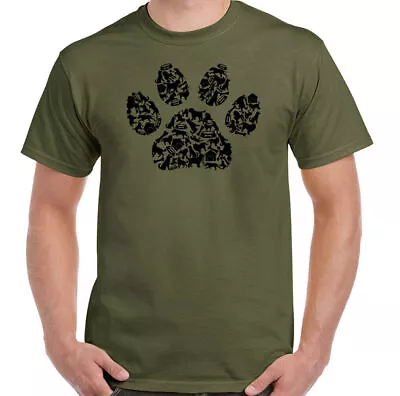 Buy Dog T-Shirt Paw Print Clip Art Mens Funny Pet Puppy Owner Lover Collie Pug Top • 10.94£