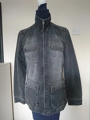 Buy Vtg Y2k Next Grey/black Denim Field Boyfriend Jacket  Quilted Corduroy Collar 12 • 14.99£