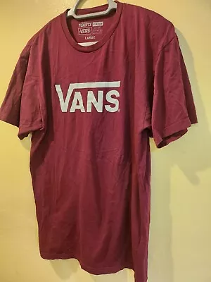 Buy VANS Men's Short Sleeve T-Shirt - Burgundy -Large • 0.99£