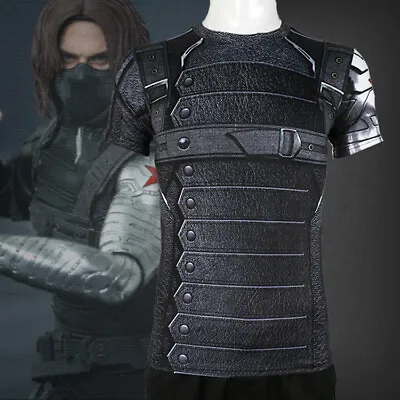 Buy Captain America 3 Winter Soldier T-shirt Uniform Cosplay Costume Halloween • 30.02£