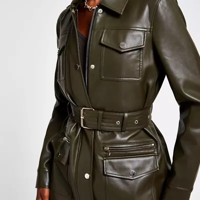 Buy River Island Faux Leather Jacket UK Size 10 • 10£